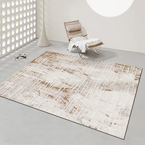 Tzvpsu Tappeto tappeto da camera letto marrone grigio stile inchiostro astratto disegno geometrico a strisce tappeto insonorizzante tappeti moderni design 120x160cm