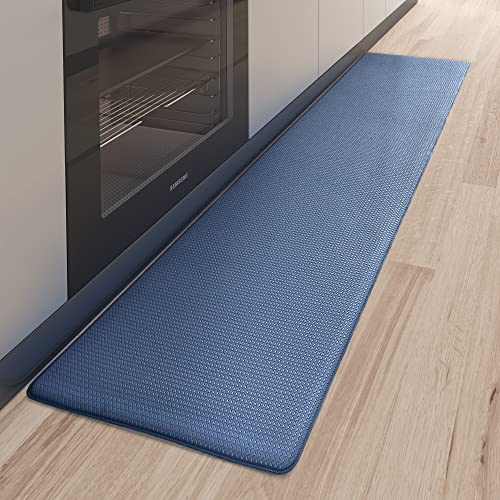 COLOR&GEOMETRY Color G Tappeto Cucina Antiscivolo, PVC Tappeto Runner Antiscivolo, Impermeabile, Resistente all'olio Durevole Tappetino zerbino Lavabile 44 x 200 cm, Blu