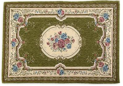 HomeLife Tappeto Salotto Grande in Ciniglia (65x110 cm) Made in Italy   Tappeto Camera da Letto e Cameretta Colorato lavorazione Jacquard   Perfetti come Tappeti Cucina   Fantasia Barocca Verde