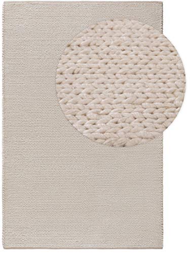 benuta Tappeto di lana UNO Cream, 160 x 230 cm,