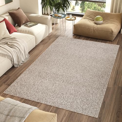 TAPISO Nizza Tappeto Soggiorno Pelo Corto Antiscivolo Lavabile Design Moderno Monocolore Tinta Unita Tonalità Grigio Beige Salotto Camera Sala Oeko-Tex 200 x 300 cm