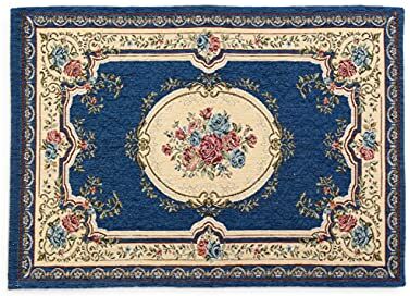 HomeLife Tappeto Salotto Grande in Ciniglia (65x140 cm) Made in Italy   Tappeto Camera da Letto e Cameretta Colorato lavorazione Jacquard   Perfetti come Tappeti Cucina   Fantasia Barocca Blu