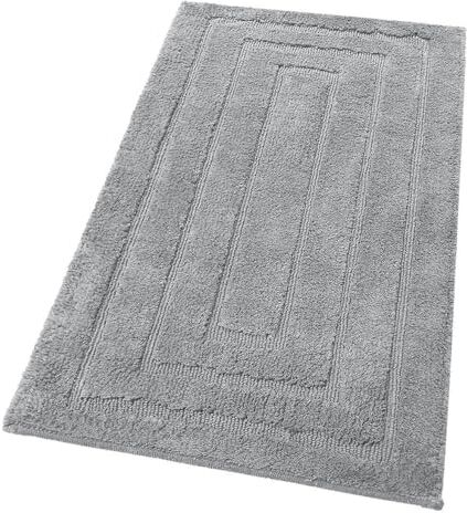 Emmevi Tappeto Bagno Puro Cotone Elegante Morbido Scendiletto Antiscivolo Lavabile 60x40 Cm Grigio