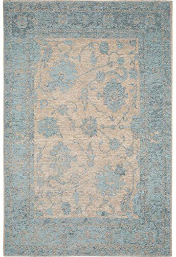 benuta Tappeti: tappeto dal design moderno, vintage, Frencie Flora, blu, 160 x 235 cm, con sigillo Oeko-Tex Standard 100, 55% poliacrilico, 27% poliestere, 17% cotone, 1% lattice, vintage, patchwork