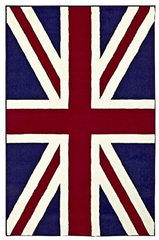 Hanse Home Design Tappeto in velluto con bandiera Union Jack, in polipropilene, stile united kingdam, 140 x 200 x 0,9 cm