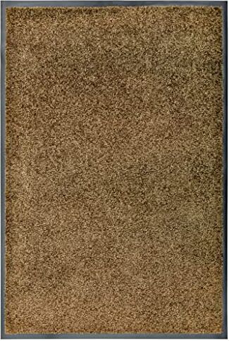 vidaXL Zerbino Lavabile Tappeto Stuoino Ingresso Tappetino Entrata Esterno Complementi Arredo Passatoia Moquette Tessili Casa Marrone 60x90 cm