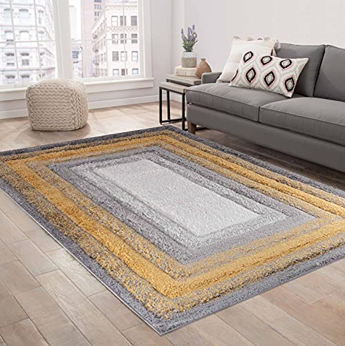 Serdim Rugs Oro 830 60x110 Tappeto Shaggy in Poliestere con Bordi Morbidi e Moderni, 60x110cm (2'x3'7")