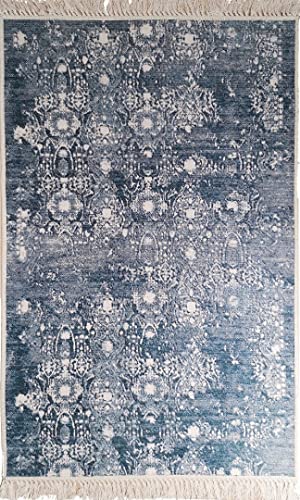 MANI TEXTILE Tappeto, Poliestere, Blu, 120 x 180