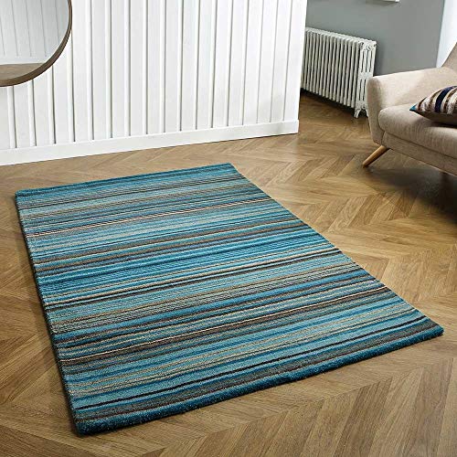 Rugs Direct Tappeto, 100% Lana, Blu, 120 x 170 cm