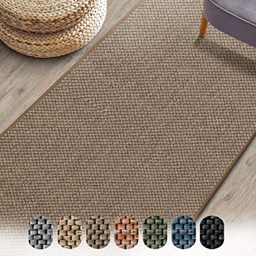 Floordirekt Tappeto da soggiorno/passatoia Sabang effetto sisal, disponibile in diversi colori e dimensioni, durevole e resistente (colore beige, 80 x 400 cm)