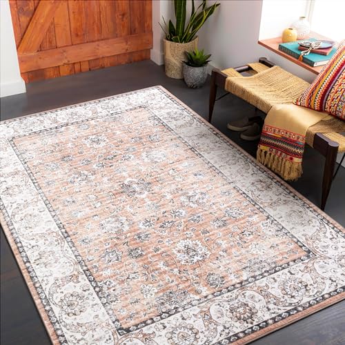 Carvapet Tappeti Runner Passatoia 90x150cm Antiscivolo Corridore Tappeto Lungo Tappeti di Zona Lavabile Morbido Microfibra Tappeto Cucina(Arancione)