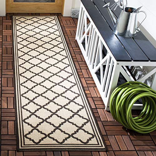 Safavieh Trellis Tappeto Runner da Interno / Esterno, Intrecciato, Collezione Casa sulla spiaggia, BHS121, in Creme / Marrone, 61 X 244 cm