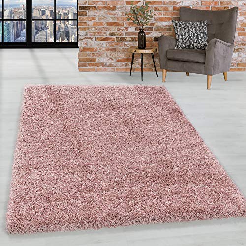 HomebyHome Tappeto Salotto Moderno Tappeto Pelo Lungo Tappeto Rosa 80x150 cm Tappeto Soggiorno Moderni Tappeto Camera da Letto Moquette Tappeti Morbido e Soffice Tappeto Peloso Passatoia Corridoio