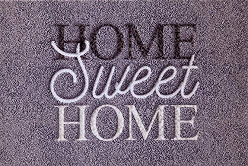 oKu-Tex Zerbino, Tappeto Ingresso, Sweet Home, Interno, Antiscivolo, Lavabile, Grigio Melange, Poliammide, 40 x 60 cm