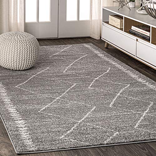 JONATHAN Y Zaina Marocchino Beni Souk Runner Tappeto, 2' X 8', Crema/Nero, Polipropilene, grigio, 3' x 5'