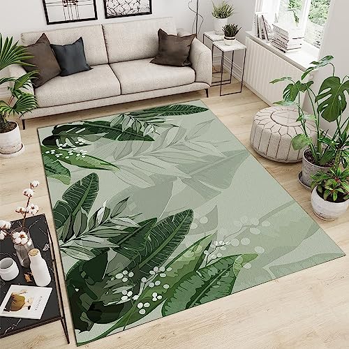 Generic Tappeto Pianta Foglie Verdi Tropicali Stampato In 3D Tappeto Per Soggiorno Grande Tappeto Per Camera Da Letto Tappeto Accogliente Tappeto Per Tappetino Morbido 100 X 200 Cm