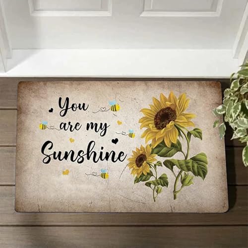 Generic You are My Sunshine Tappeto antiscivolo in gomma per interni ed esterni, tappetino da ingresso, si asciuga rapidamente, tappetino da cucina, naturale, durevole, facile da pulire, 50,8 x 81,3 cm