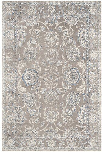 Safavieh Tradizionale Tappeto Rettangolare da Interno, Intrecciato, Collezione Patina, PTN316, in Grigio Talpa / Blu, 91 X 152 cm per Salotto, Camera da letto o Qualsiasi Spazio Interno