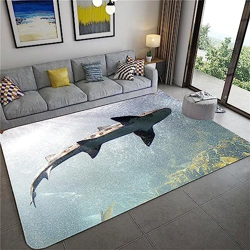 Generic Tappeto Salotto In Flanella Stampa Squalo Oceanico Creativo 3D Grande Tappeto Antiscivolo Soggiorno Bambini Camera Da Letto Decorazione Domestica Tappeti Lavabile Zerbini 60 X 230 Cm -9I0M-R3F