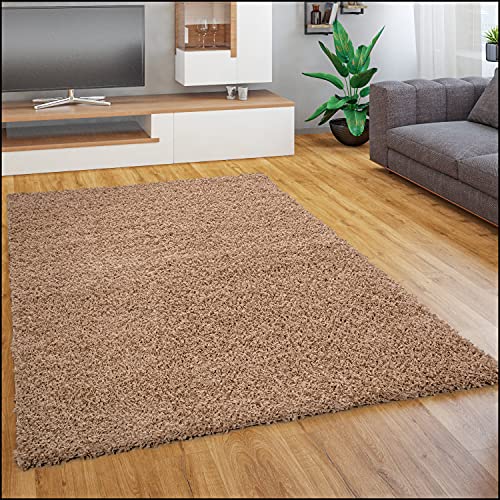 Paco Home Shaggy Tappeto A Pelo Lungo In Diversi Colori E Misure, Dimensione:80x150 cm, Colore:Beige