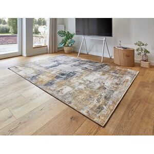 -LUXOR- living Tappeto da soggiorno Prima in design vintage, tappeto a pelo corto, stampa digitale, design intramontabile, colore grigio-giallo, 160 x 230 cm -LUXOR- living Tappeto da soggiorno Prima in design vintage, tappeto a pelo corto, stampa digitale, design intramontabile, colore grigio-giallo, 160 x 230 cm