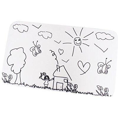 MSV Tappetino da Bagno in Microfibra Asilo 45x75 cm Bianco e Nero MSV Tappetino da Bagno in Microfibra Asilo 45x75 cm Bianco e Nero