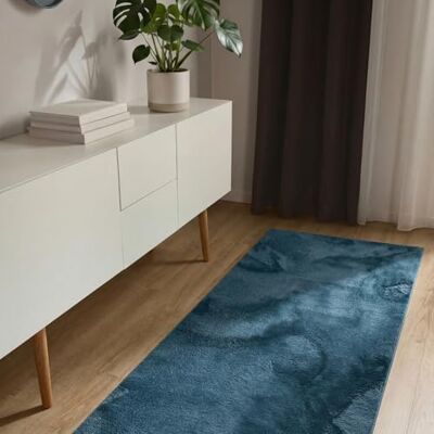 benuta Basic Tappeto salotto Furry Turchese 70x200 cm Soffice salotto Retro antiscivolo Lavabile Compatibile con riscaldamento pavimento benuta Basic Tappeto salotto Furry Turchese 70x200 cm Soffice salotto Retro antiscivolo Lavabile Compatibile con riscaldamento pavimento