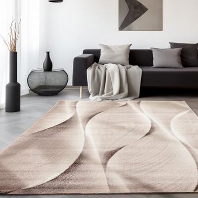 SIMPEX Tappeto 140x200 cm Beige, Design Moderno Effetto Legno con Onde, Pelo Corto per Soggiorno, Camera, Sala da Pranzo o Cucina, Facile da Pulire SIMPEX Tappeto 140x200 cm Beige, Design Moderno Effetto Legno con Onde, Pelo Corto per Soggiorno, Camera, Sala da Pranzo o Cucina, Facile da Pulire