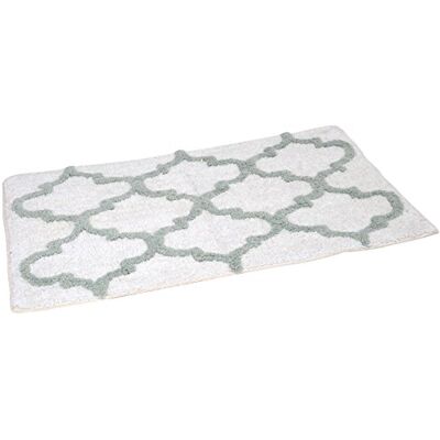 MSV "Retro, Tappetino da Bagno in Cotone, Bianco/Grigio Chiaro, 50 x 80 cm MSV "Retro, Tappetino da Bagno in Cotone, Bianco/Grigio Chiaro, 50 x 80 cm