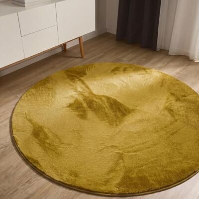 benuta Basic Tappeto salotto Furry Giallo Rotondo 160 cm Soffice salotto Retro antiscivolo Lavabile Compatibile con riscaldamento pavimento benuta Basic Tappeto salotto Furry Giallo Rotondo 160 cm Soffice salotto Retro antiscivolo Lavabile Compatibile con riscaldamento pavimento