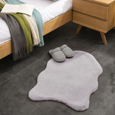 Teppich Wölkchen Tappeto Soffice Di Pelliccia Finta Di Coniglio Decorazione Da Salotto Lavabile Come Tappetino Da Letto Grigio 55x80cm Teppich Wölkchen Tappeto Soffice Di Pelliccia Finta Di Coniglio Decorazione Da Salotto Lavabile Come Tappetino Da Letto Grigio 55x80cm