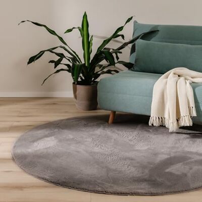 benuta Basic Tappeto salotto Furry Grigio Rotondo 200 cm Soffice salotto Retro antiscivolo Lavabile Compatibile con riscaldamento pavimento benuta Basic Tappeto salotto Furry Grigio Rotondo 200 cm Soffice salotto Retro antiscivolo Lavabile Compatibile con riscaldamento pavimento