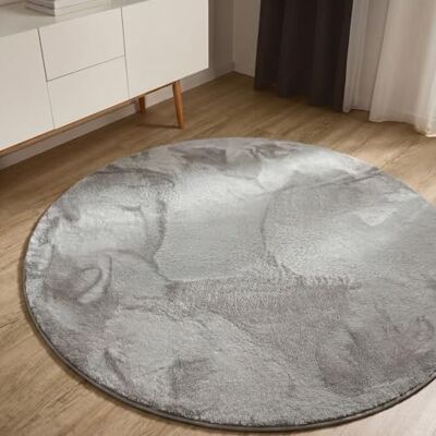 benuta Basic Tappeto salotto Furry Grigio chiaro Rotondo 160 cm Soffice salotto Retro antiscivolo Lavabile Compatibile con riscaldamento pavimento benuta Basic Tappeto salotto Furry Grigio chiaro Rotondo 160 cm Soffice salotto Retro antiscivolo Lavabile Compatibile con riscaldamento pavimento