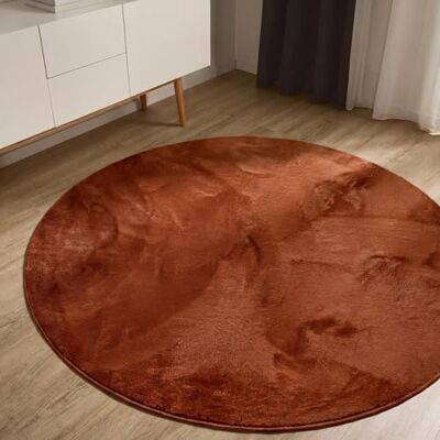 benuta Basic Tappeto salotto Furry Arancione Rotondo 160 cm Soffice salotto Retro antiscivolo Lavabile Compatibile con riscaldamento pavimento benuta Basic Tappeto salotto Furry Arancione Rotondo 160 cm Soffice salotto Retro antiscivolo Lavabile Compatibile con riscaldamento pavimento