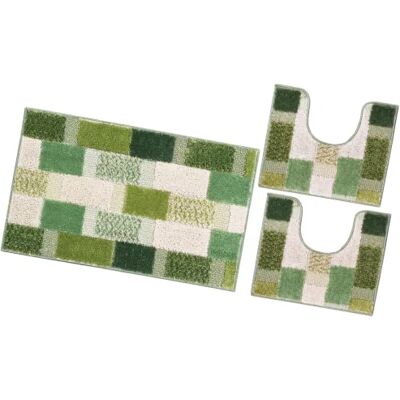 EMMEVI - Set3P - Verde - 50x80 cm - Set Tappeti Bagno EMMEVI - Set3P - Verde - 50x80 cm - Set Tappeti Bagno