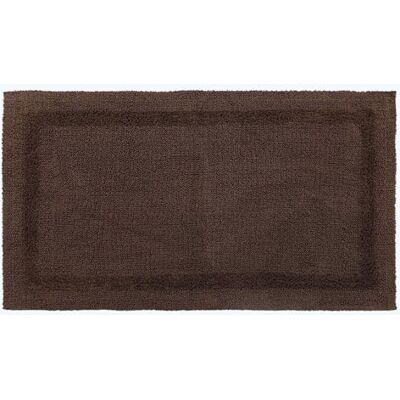 HOMESCAPES Tappetino da bagno di alta qualità, marrone, 50 x 80 cm, in cotone con design reversibile HOMESCAPES Tappetino da bagno di alta qualità, marrone, 50 x 80 cm, in cotone con design reversibile