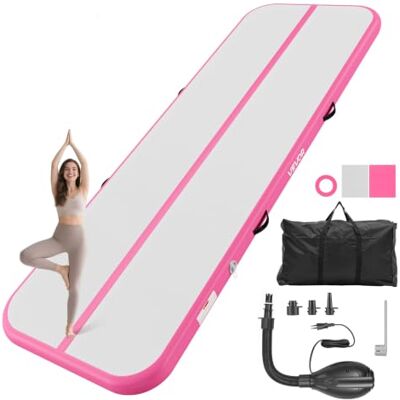 VEVOR Tappetino Gonfiabile Ginnastica Salto 3m Colore Rosa Casa Palestra VEVOR Tappetino Gonfiabile Ginnastica Salto 3m Colore Rosa Casa Palestra