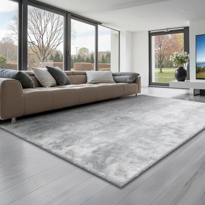 VEVOR Tappeto Morbido per Interni 1,8 x 2,7 m, Tappeto Morbido in Peluche per Soggiorno, Camera da Letto, Arredamento Moderno Tappetino a Pelo Lungo, Antiscivolo, Tinta Grigio Chiaro VEVOR Tappeto Morbido per Interni 1,8 x 2,7 m, Tappeto Morbido in Peluche per Soggiorno, Camera da Letto, Arredamento Moderno Tappetino a Pelo Lungo, Antiscivolo, Tinta Grigio Chiaro