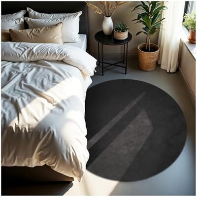 tectake ® Tappeto Salotto, Tappeto Pelo Corto, Tappeti Salotto Design Elegante, Tappetino, Lavabile in Lavatrice, Ideale per Sala da Pranzo, Camera da Letto, Studio, Soggiorno Antracite Ø 120cm tectake ® Tappeto Salotto, Tappeto Pelo Corto, Tappeti Salotto Design Elegante, Tappetino, Lavabile in Lavatrice, Ideale per Sala da Pranzo, Camera da Letto, Studio, Soggiorno Antracite Ø 120cm