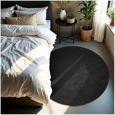 tectake ® Tappeto Salotto, Tappeto Pelo Corto, Tappeti Salotto Design Elegante, Tappetino morbido, Lavabile in Lavatrice, Ideale per Sala da Pranzo, Camera da Letto, Studio, Soggiorno Nero Ø 120cm tectake ® Tappeto Salotto, Tappeto Pelo Corto, Tappeti Salotto Design Elegante, Tappetino morbido, Lavabile in Lavatrice, Ideale per Sala da Pranzo, Camera da Letto, Studio, Soggiorno Nero Ø 120cm