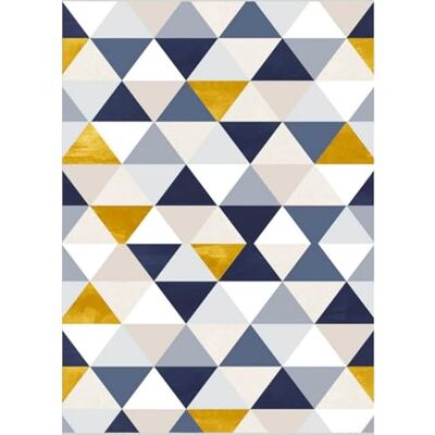 MANI TEXTILE Tappeto, Poliestere, Blu, Giallo, X_150_cm MANI TEXTILE Tappeto, Poliestere, Blu, Giallo, X_150_cm