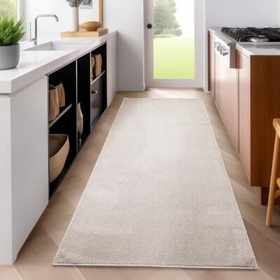 SIMPEX Passatoia 80x250 cm Crema, tappeto lungo a pelo corto, colore neutro, design essenziale, fondo antiscivolo e pulizia rapida per passaggi SIMPEX Passatoia 80x250 cm Crema, tappeto lungo a pelo corto, colore neutro, design essenziale, fondo antiscivolo e pulizia rapida per passaggi