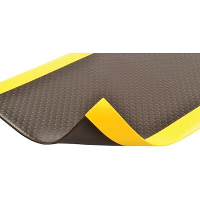 Notrax 417 Bubble Sof-Tred Tappetino di sicurezza/anti-fatica con spugna Dyna-Shield in PVC, per aree asciutte, 91 x 100 x 1,2 cm (larghezza x lunghezza x spessore), nero/giallo Notrax 417 Bubble Sof-Tred Tappetino di sicurezza/anti-fatica con spugna Dyna-Shield in PVC, per aree asciutte, 91 x 100 x 1,2 cm (larghezza x lunghezza x spessore), nero/giallo