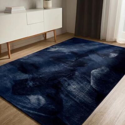 benuta Basic Tappeto salotto Furry Blu scuro 120x170 cm Soffice salotto Retro antiscivolo Lavabile Compatibile con riscaldamento pavimento benuta Basic Tappeto salotto Furry Blu scuro 120x170 cm Soffice salotto Retro antiscivolo Lavabile Compatibile con riscaldamento pavimento