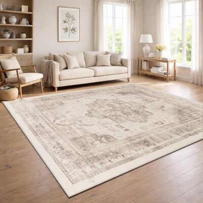 Paco Home Tappeto Soggiorno Vintage Pelo Corto Stile Boho Lavabile Antiscivolo Facile Da Pulire Design Retro Moderno, Colore:Beige 2, Dimensione:120x160 cm Paco Home Tappeto Soggiorno Vintage Pelo Corto Stile Boho Lavabile Antiscivolo Facile Da Pulire Design Retro Moderno, Colore:Beige 2, Dimensione:120x160 cm