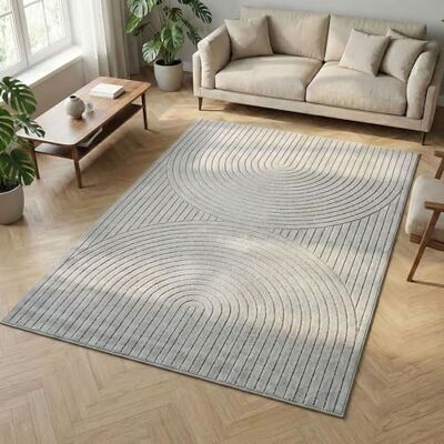Carpetsale24 Tappeto 200x290 cm Grigio, Pelo Corto con Effetto 3D Alto-Basso, Design Boho Scandinavo, per Soggiorno, Camera, Cucina o Esterni Carpetsale24 Tappeto 200x290 cm Grigio, Pelo Corto con Effetto 3D Alto-Basso, Design Boho Scandinavo, per Soggiorno, Camera, Cucina o Esterni