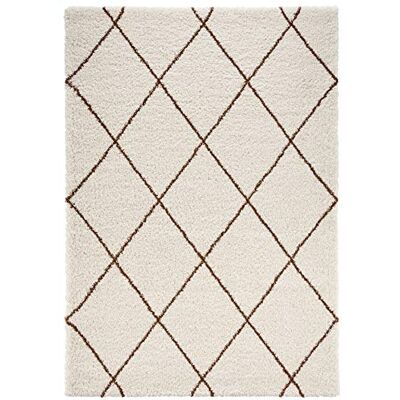 Mint Rugs Feel Shaggy Flokati Tappeto a pelo lungo, morbido, motivo a rombi, per soggiorno, cucina, corridoio o camera da letto, 80 x 150 cm, in polipropilene Mint Rugs Feel Shaggy Flokati Tappeto a pelo lungo, morbido, motivo a rombi, per soggiorno, cucina, corridoio o camera da letto, 80 x 150 cm, in polipropilene