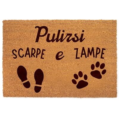 Lupia Zerbino Ingresso Esterno 40x60 cm PULIRSI SCARPE E ZAMPE, Zerbino Ingresso Casa Simpatico in Fibra di Cocco Resistente, Tappeto Porta con Scritta, Base Antiscivolo PVC, Interno Esterno Lupia Zerbino Ingresso Esterno 40x60 cm PULIRSI SCARPE E ZAMPE, Zerbino Ingresso Casa Simpatico in Fibra di Cocco Resistente, Tappeto Porta con Scritta, Base Antiscivolo PVC, Interno Esterno