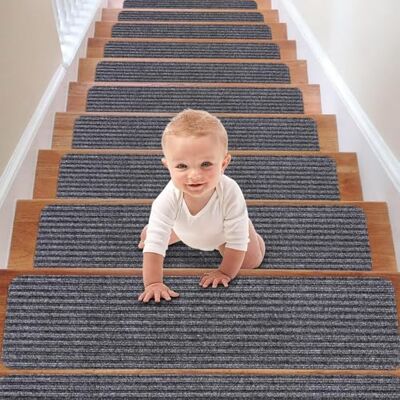Neuytiky 15Pcs Tappeti per Scale, Tappetino Antiscivolo di Sicurezza Runner Interno Riutilizzabile 20 x 76 cm, Tappetini Antiscivolo Sicurezza per Animali Domestici, Anziani e Bambini(Doppie Strisce) Neuytiky 15Pcs Tappeti per Scale, Tappetino Antiscivolo di Sicurezza Runner Interno Riutilizzabile 20 x 76 cm, Tappetini Antiscivolo Sicurezza per Animali Domestici, Anziani e Bambini(Doppie Strisce)