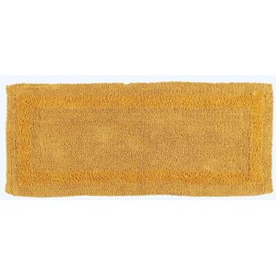 HOMESCAPES Tappetino da bagno di alta qualità, 40 x 100 cm, in cotone, con design reversibile, colore giallo senape HOMESCAPES Tappetino da bagno di alta qualità, 40 x 100 cm, in cotone, con design reversibile, colore giallo senape